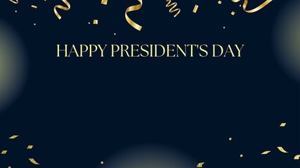 Happy President's Day wish image with gold glitters
