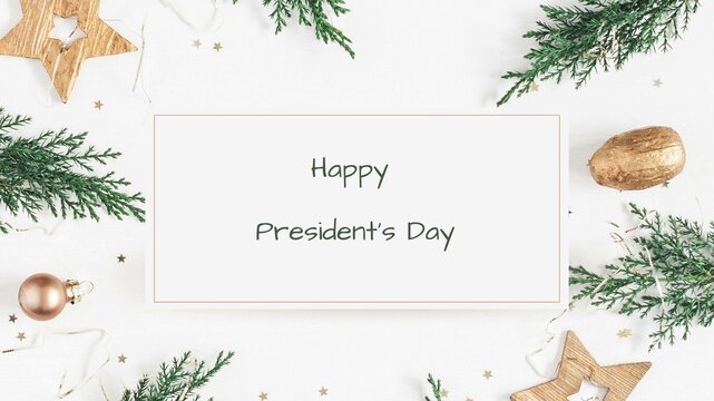 Happy President's Day wish with gold elements