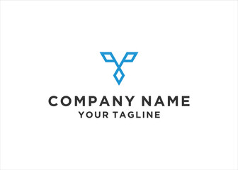 initial Letter V Bird Logo Design Vector
