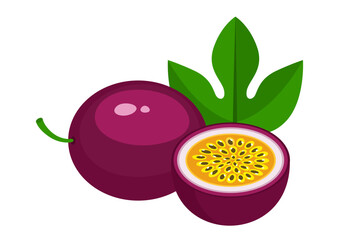 Passion fruit isolated on white