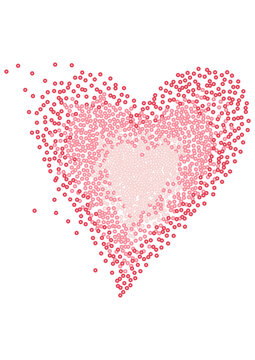 Valentine heart made of glitter sequins