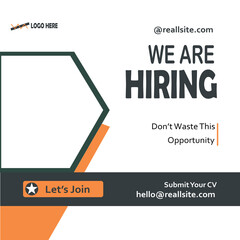 We are hiring job vacancy social media post .Flat vector Design for web, apps and many more
