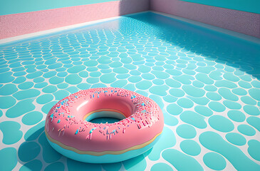 Fototapeta na wymiar donut, pool, schwimmen, 