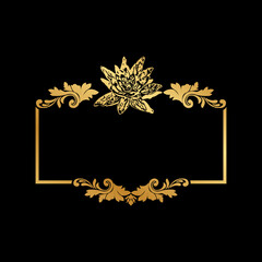 gold floral label frame
