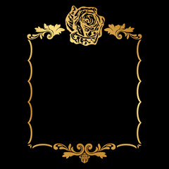 gold floral label frame
