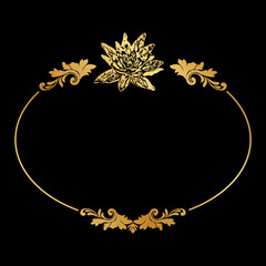 gold floral label frame