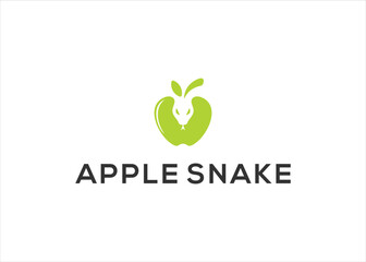 Apple With Snake Vector Logo Design Inspiration - obrazy, fototapety, plakaty
