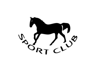 horse club sport logo with vintage design