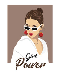 Woman in style vector, power girl