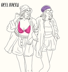 Sketch sister vector