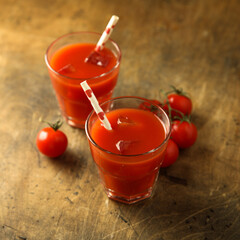 Refreshing tomato juice or cocktail