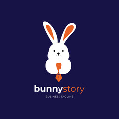 bunny story logo design template