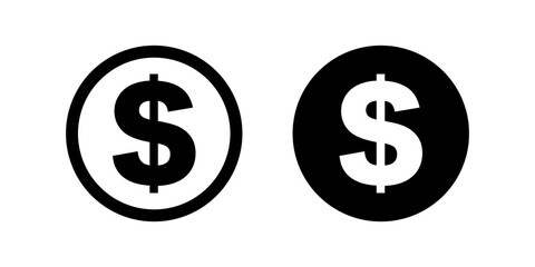 Dollar icon vector. Dollars money finance symbol set. Cash income linear bucks.