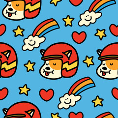 Cat character cartoon pattern illustration design