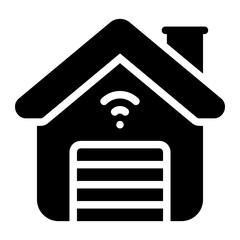 smart garage glyph icon
