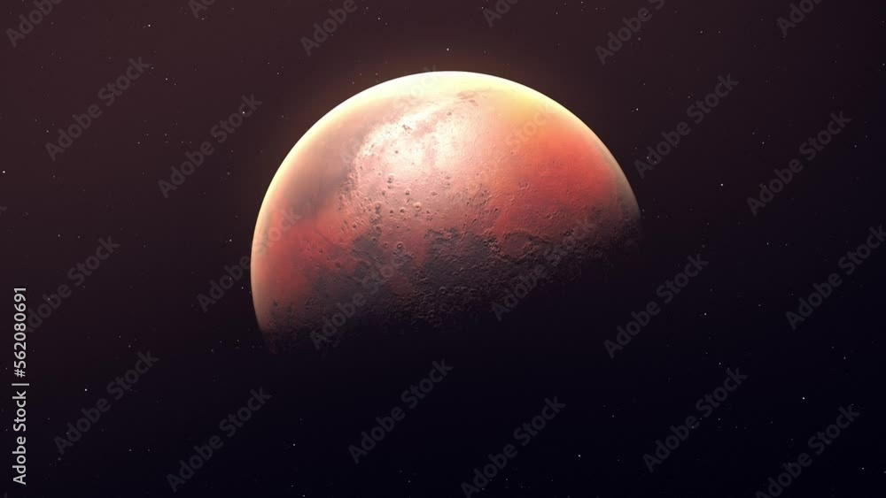 Wall mural mars with detailed surface features and craters in outer space