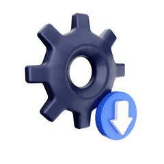 3d download setting file data arrow icon illustration