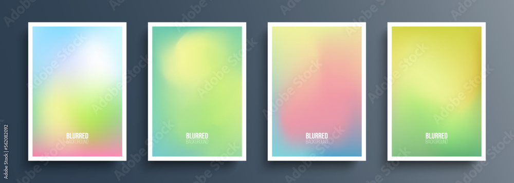 Fototapete Springtime colors blurred backgrounds with soft color gradient for your Spring season creative graphic design. Vector illustration.