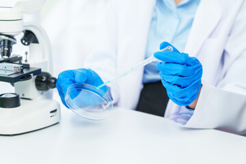 Fototapeta premium Scientists are testing new drugs in the lab to test some emerging diseases in research and emerging disease therapies.