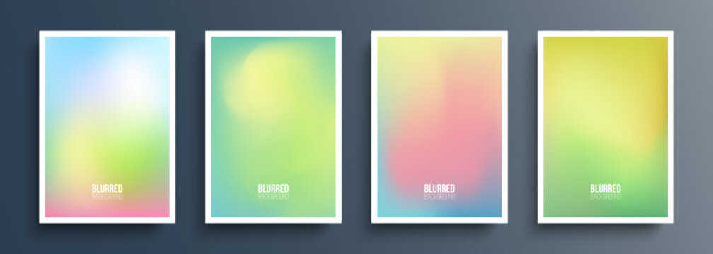 Springtime colors blurred backgrounds with soft color gradient for your Spring season creative graphic design. Vector illustration.