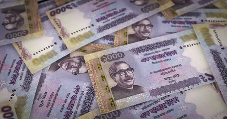Bangladesh Taka note money printing concept 3d illustration
