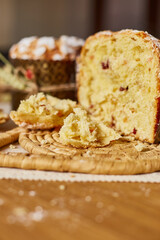 Happy Easter, A piece of cut Easter cake for the holiday