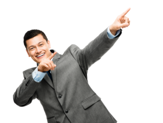 An asian businessman isolated on a PNG background.