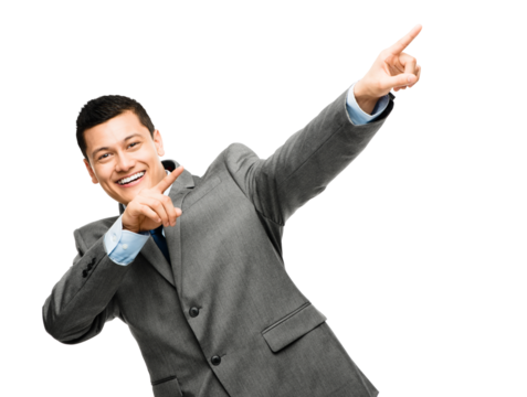 An asian businessman isolated on a PNG background.
