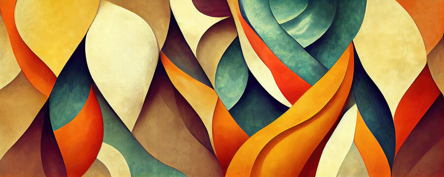 Abstract geometric colorful wallpaper background illustration (Generative AI)