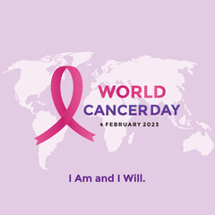World Cancer Day Campaign logo. World Cancer Day poster or banner background vector illustration