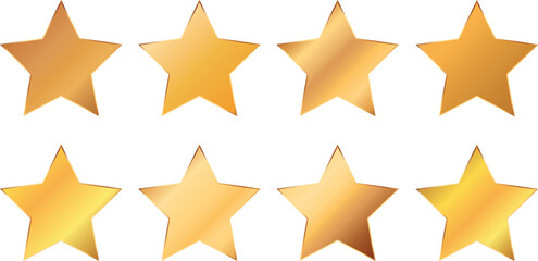 golden vector star for customer produkt rating banners on white background	
