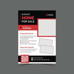 Red and black flyer design, Professional home sale flyer design template, corporate real estate flyer design, Real Estate Agency Flyer Template Design