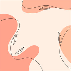 SIMPLE ILLUSTRATION LEAF BACKGROUND MINIMALIST DESIGN SET. LINE ART DRAWING PASTEL COLOR GOOD FOR WALLPAPER, COVER, POSTER, PRINT