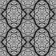 Classic seamless vector black and white pattern. Damask orient ornament. Classic vintage background. Orient pattern for fabric, wallpapers and packaging