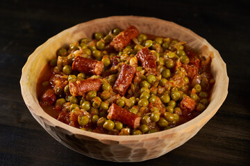Pea stew with sausages
