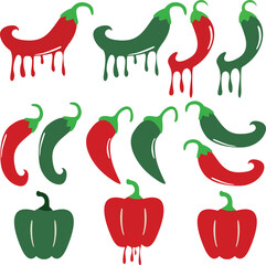 Hot chili peppers illustration