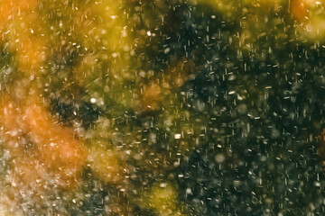 Raindrops during summer shower rain as abstract background