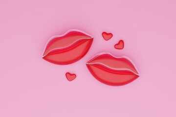 3d rendering romantic Valentine's day background