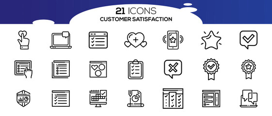 CUSTOMER SATISFACTION ICON SET DESIGN