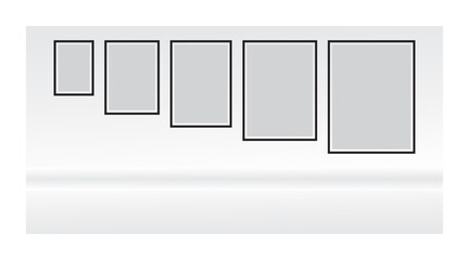 Photo Frames isolated on white background, black square frames vector set. Blank framing for your design.