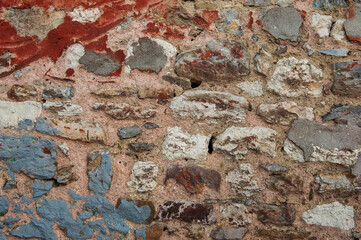 Grunge wall background with old stones texture