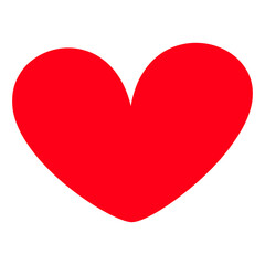 Red Heart Symbol on Transparent Background