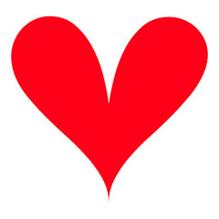Red Heart Symbol on Transparent Background