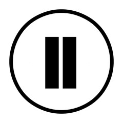 Multimedia pause button icon on Transparent Background