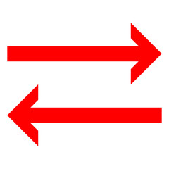 Two way Directional Arrow on Transparent Background
