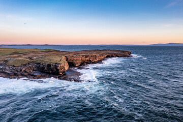 Muckross Head peninsula during sunset - about 10 km west of Killybegs village in county Donegal on...