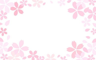 Fototapeta na wymiar シンプルな桜の花びらフレーム