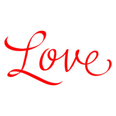 Love Lettering Calligraphy on Transparent Background