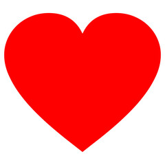 Red Heart Symbol on Transparent Background