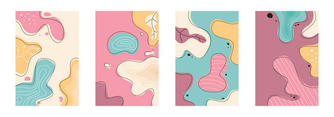 Colorful abstract shapes wall decor